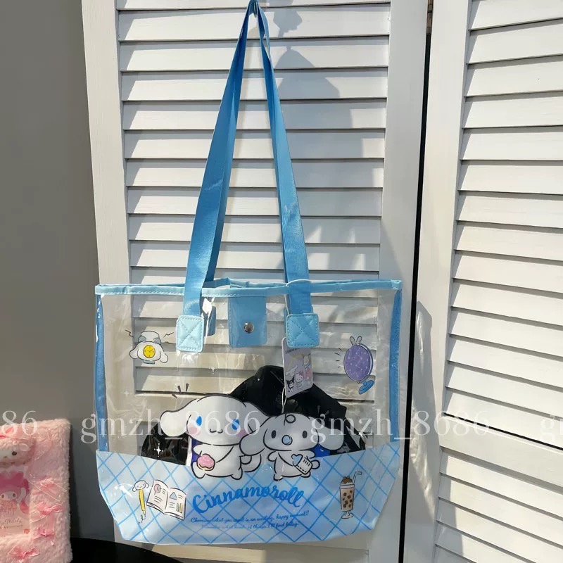 正品 美樂蒂kitty透明果凍單包 單肩包 可愛大容量沙灘包 手提包-細節圖5