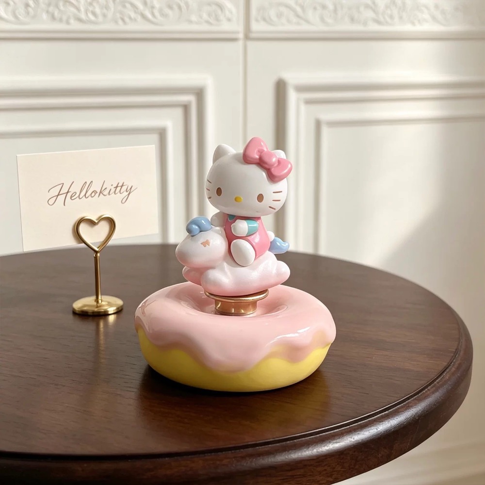 正品 Hello Kitty可愛旋轉馬車 桌面擺件 陶瓷品-細節圖4