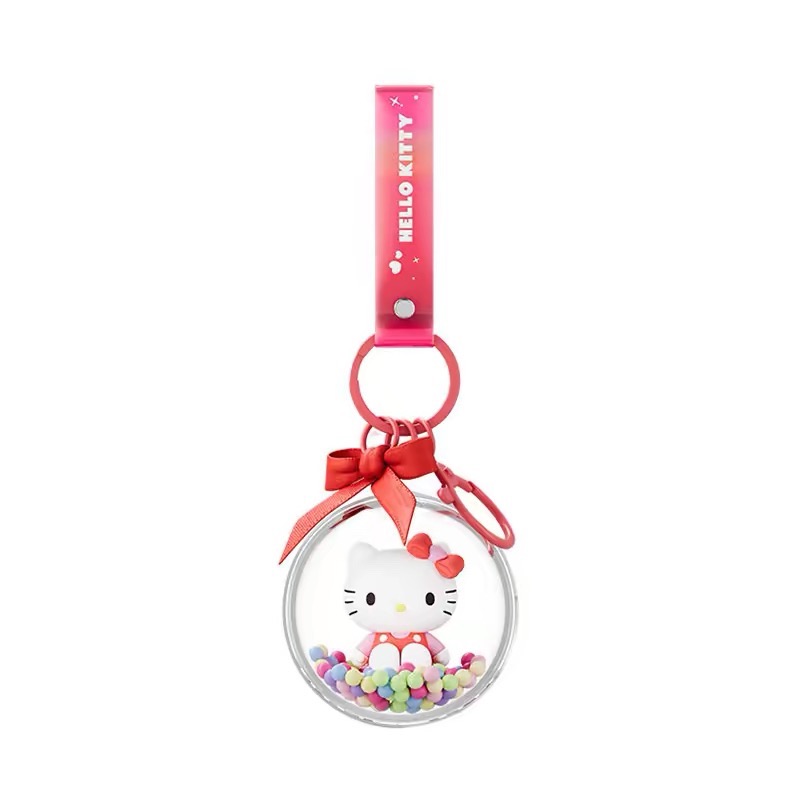 正品 可愛hello kitty波波球汽車鑰匙圈 掛件禮物 鑰匙圈-細節圖5