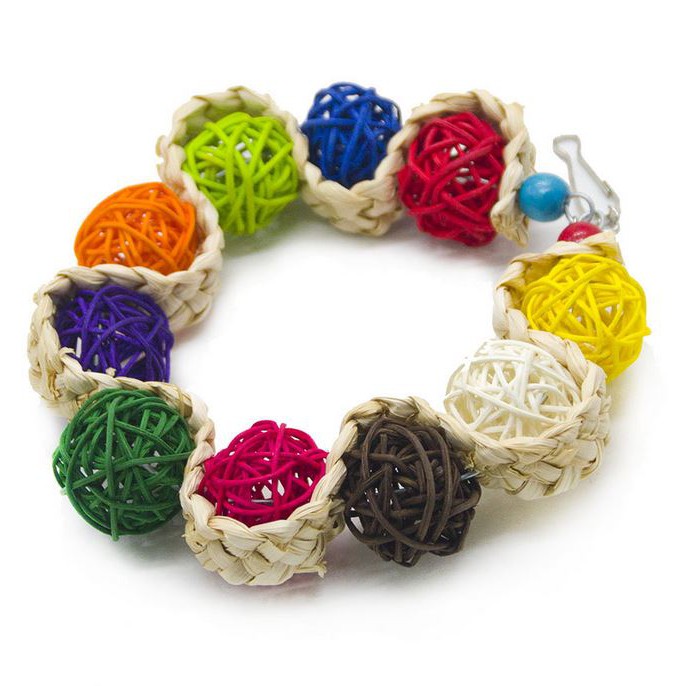 實體門市｜玉米皮圓形鞦韆玩具｜鳥玩具｜鸚鵡玩具｜藤球｜藤球玩具｜七彩藤球｜啃咬玩具｜翔帥寵物生活館-細節圖3