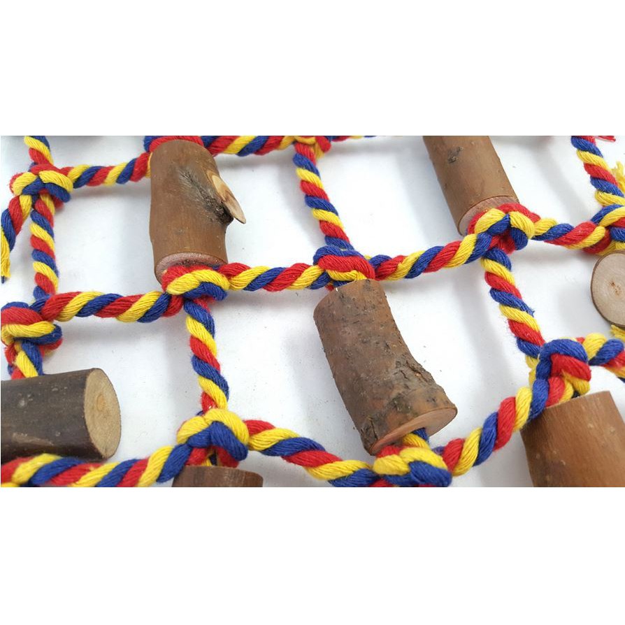 台灣現貨|鸚鵡玩具|原木攀爬網玩具|實木鸚鵡攀爬網|鸚鵡攀爬網|鳥玩具|鳥用品|翔帥寵物生活館-細節圖4