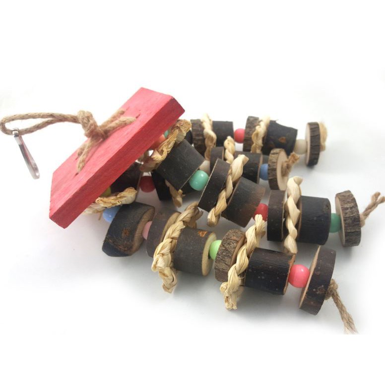 台灣現貨|鸚鵡玩具現貨下殺 | 勇之柱天然木製磨嘴啃咬玩具 | 鳥玩具 | 鸚鵡啃咬玩具 原木磨嘴串  | 原木啃咬玩具-細節圖4