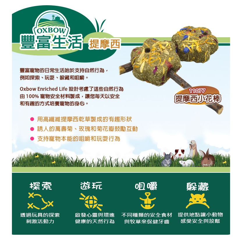 OXBOW | 豐富生活系列玩具 提摩西草 蘋果棒 | 啃咬玩具 磨牙玩具 | 兔子 倉鼠 天竺鼠 | 翔帥寵物生活館-細節圖3