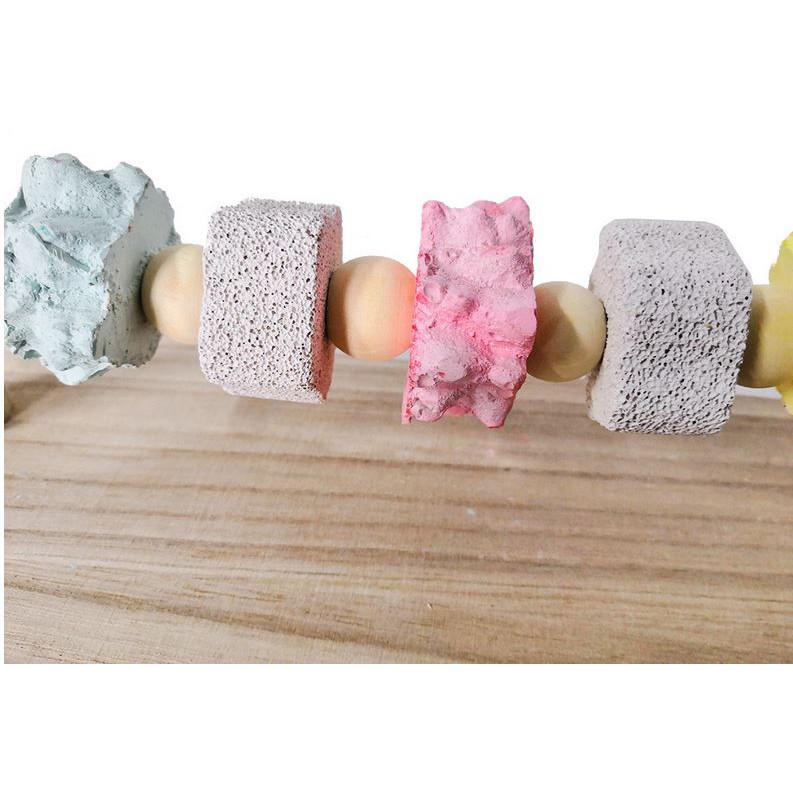 台灣現貨 | 磨牙石鞦韆跳台 | 磨牙石鳥鞦韆站槓跳板｜磨牙石串鳥站槓跳台｜磨牙石營養補鈣跳台｜小寵跳台｜翔帥寵物生活館-細節圖2