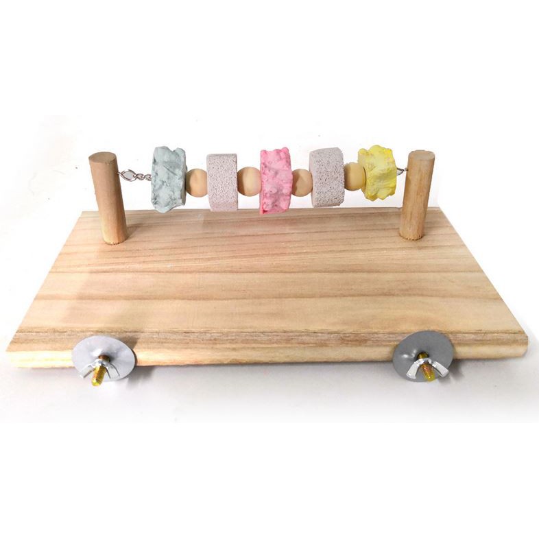 台灣現貨 | 磨牙石鞦韆跳台 | 磨牙石鳥鞦韆站槓跳板｜磨牙石串鳥站槓跳台｜磨牙石營養補鈣跳台｜小寵跳台｜翔帥寵物生活館-細節圖3