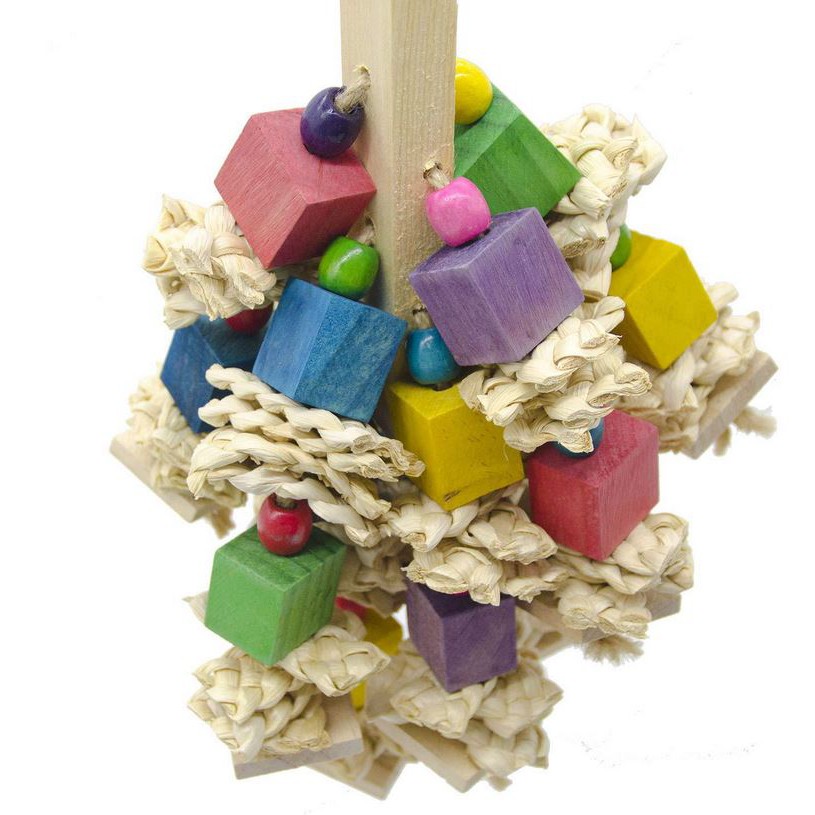 實體門市｜玉米皮彩色積木啃咬大串｜鸚鵡啃咬玩具｜鸚鵡玩具｜鳥玩具｜鳥用品｜玉米皮｜積木｜翔帥寵物生活館-細節圖4