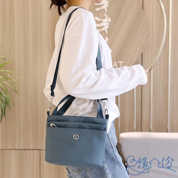 輕巧尼龍側背/手提/手腕兩用包 小方包 肩背包 淑女包 單肩包 情人節禮物【緣份小屋】-細節圖3