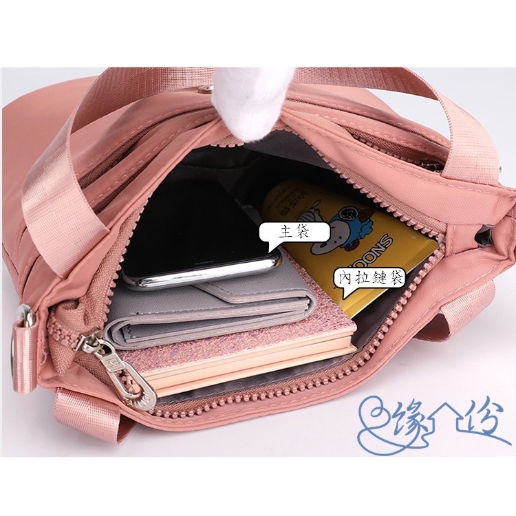輕巧尼龍側背/手提/手腕兩用包 小方包 肩背包 淑女包 單肩包 情人節禮物【緣份小屋】-細節圖7