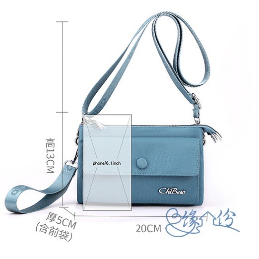 尼龍手腕/肩背兩用包 斜背包 肩背包 手拿包 小方包【緣份小屋】-細節圖5