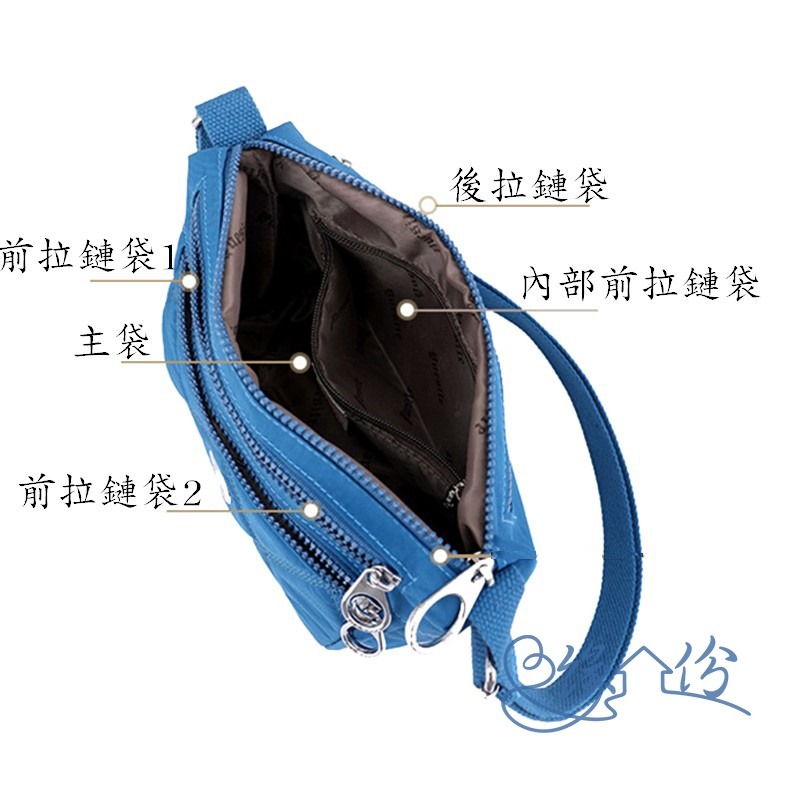 超輕菱格紋尼龍側背包 肩背包 斜背包 小方包 淑女包【緣份小屋】-細節圖7