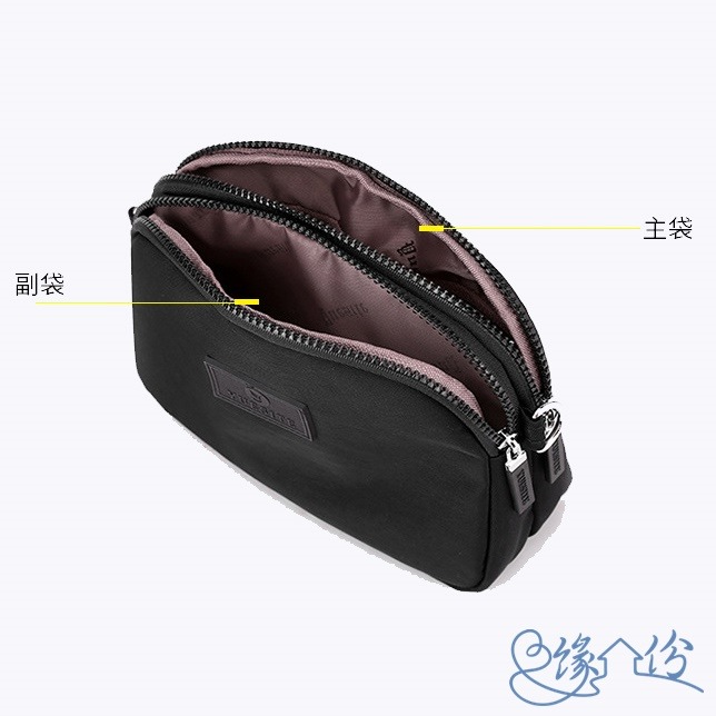 美型尼龍側背/手腕兩用包 斜背包 肩背包 小方包 手拿包【緣份小屋】-細節圖7