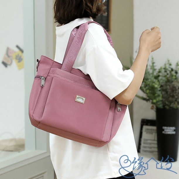 美型尼龍側背包 托特包 肩背包 手提包 手挽包 三用包 時尚包 多功能包 母親節禮物【緣份小屋】-細節圖2
