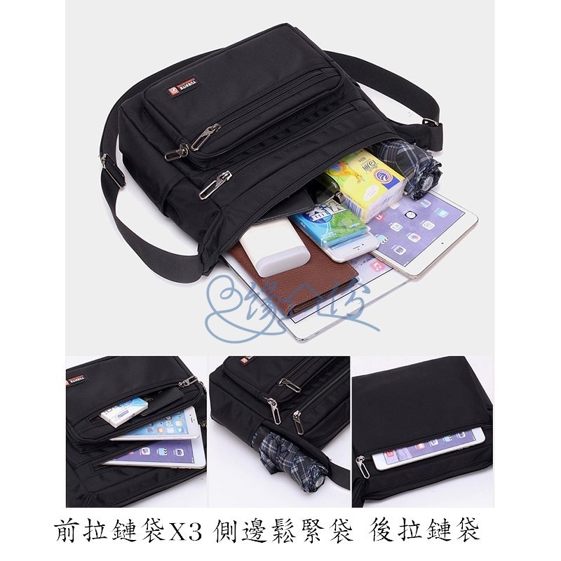 男士商務尼龍側背包 斜背包 郵差包 小方包【緣份小屋】-細節圖8