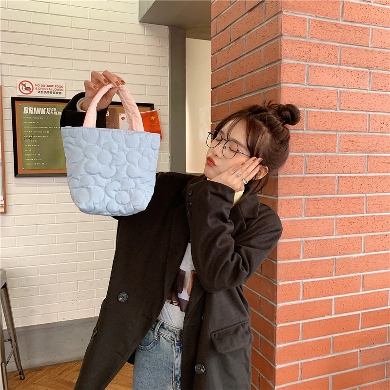 韓風甜美系棉花糖便當袋化妝品收納袋手提袋-細節圖2