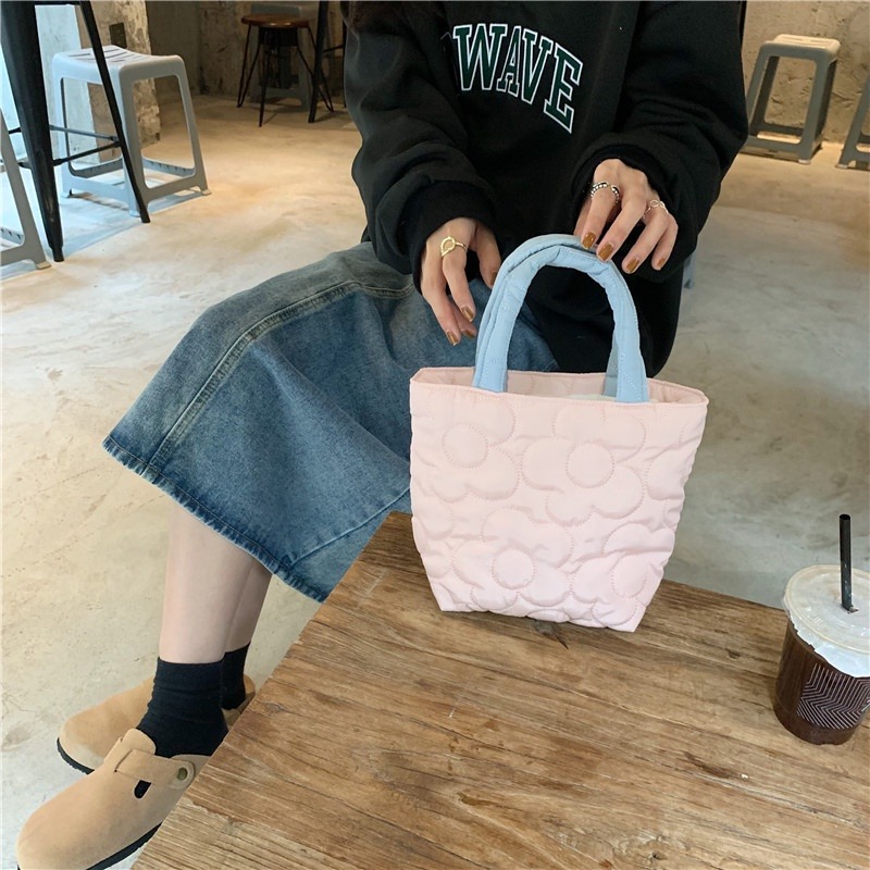 韓風甜美系棉花糖便當袋化妝品收納袋手提袋-細節圖8