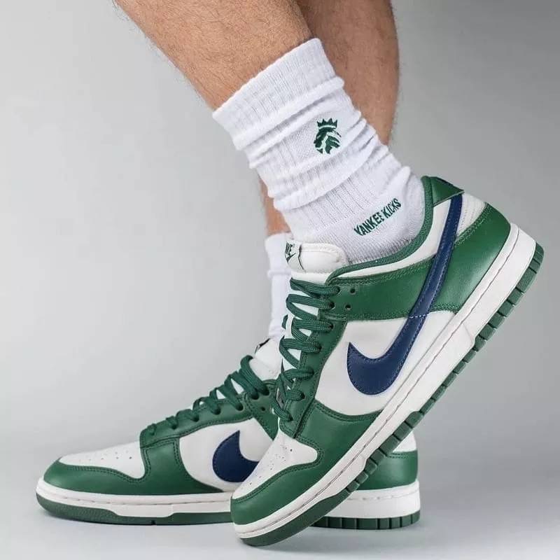 👟Nike Dunk Low 「Green/Midnigit Navy」白綠藍勾 低筒 男女通用款DD1503-300-細節圖6