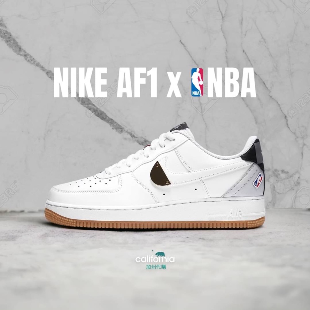 👟NIKE NBA X 聯名NIKE Air Force 1 Low White/Grey/Gum 白灰 男女通用款CT