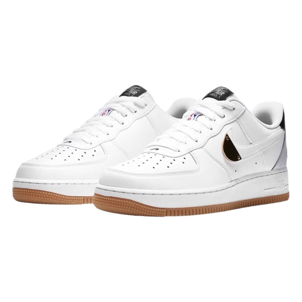 👟NIKE NBA X 聯名NIKE Air Force 1 Low White/Grey/Gum 白灰 男女通用款CT-細節圖6