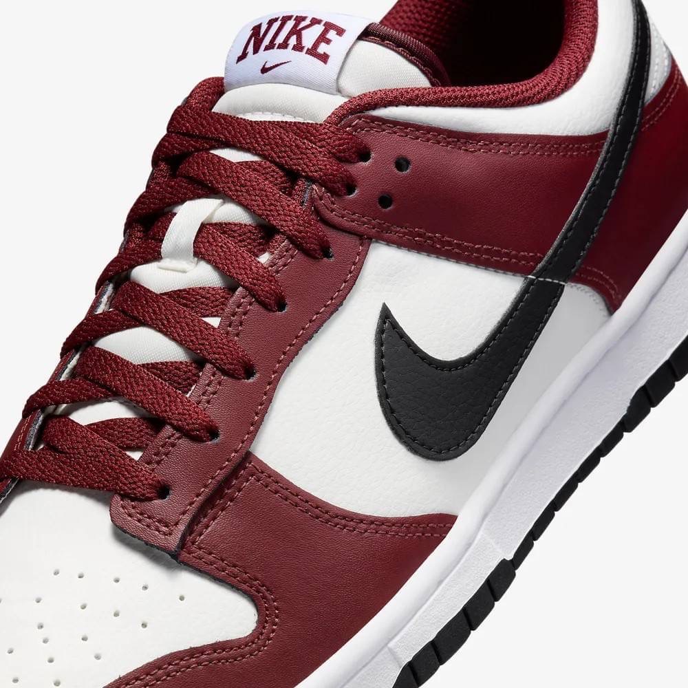 👟Nike Dunk Low “Dark Team Red” 酒紅色/白底/黑勾  FZ4616-600 男女通用款-細節圖9