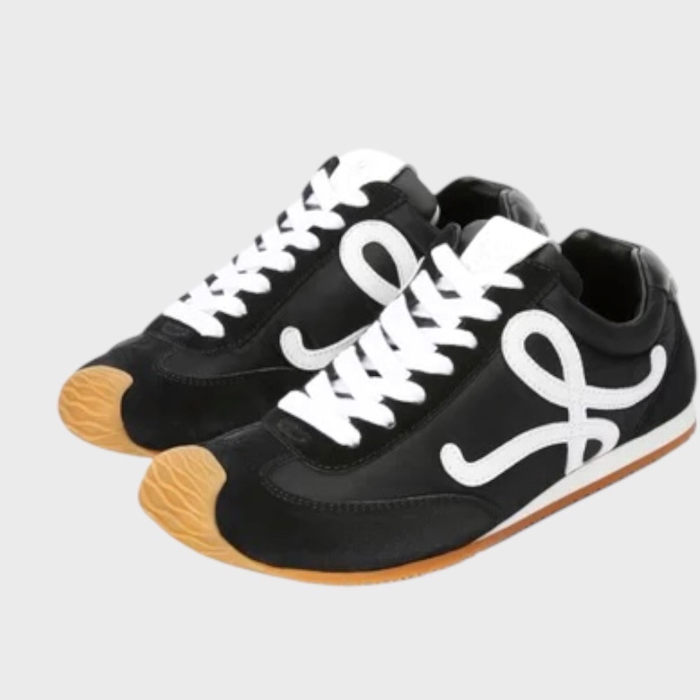 👟Loewe🇪🇸Ballet Runner2.0 芭蕾系列運動跑鞋｜休閒鞋｜尼龍和小牛皮｜低筒｜黑底白L-細節圖4