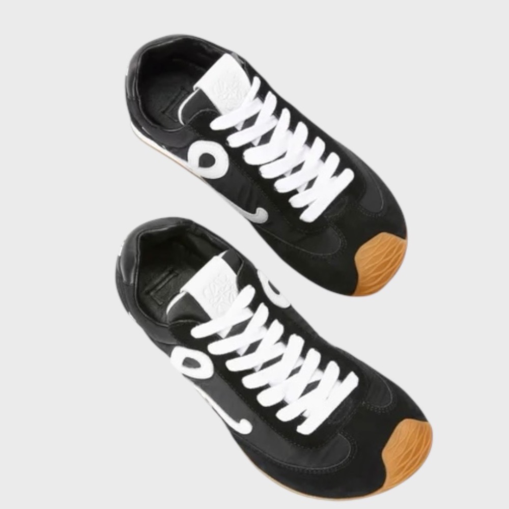 👟Loewe🇪🇸Ballet Runner2.0 芭蕾系列運動跑鞋｜休閒鞋｜尼龍和小牛皮｜低筒｜黑底白L-細節圖5