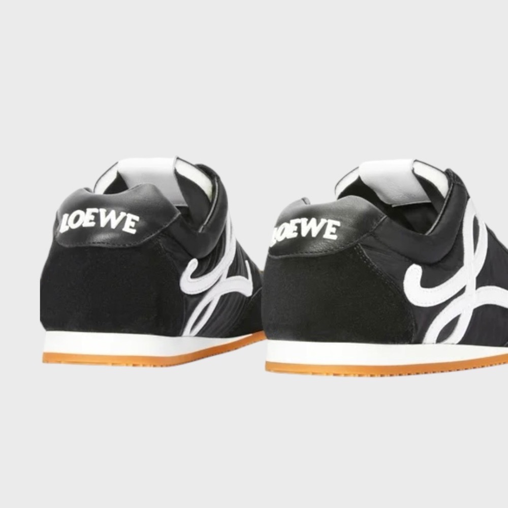 👟Loewe🇪🇸Ballet Runner2.0 芭蕾系列運動跑鞋｜休閒鞋｜尼龍和小牛皮｜低筒｜黑底白L-細節圖6