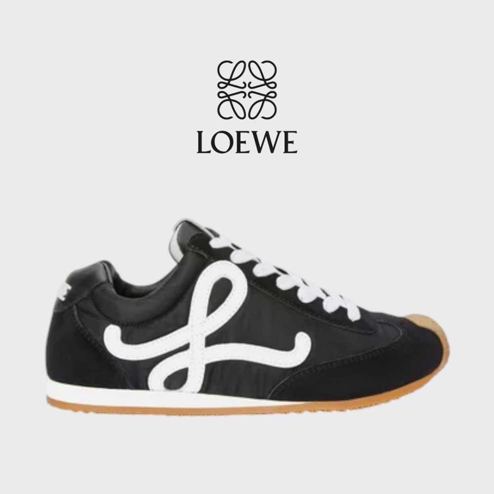 👟Loewe🇪🇸Ballet Runner2.0 芭蕾系列運動跑鞋｜休閒鞋｜尼龍和小牛皮｜低筒｜黑底白L-規格圖11