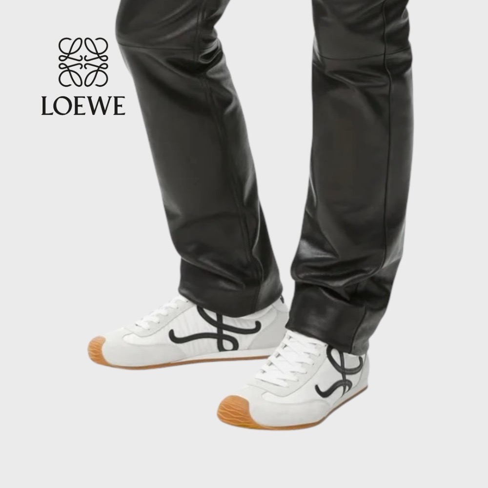 👟Loewe🇪🇸Ballet Runner2.0 芭蕾系列運動跑鞋｜休閒鞋｜尼龍和小牛皮｜低筒｜白底黑L-細節圖3