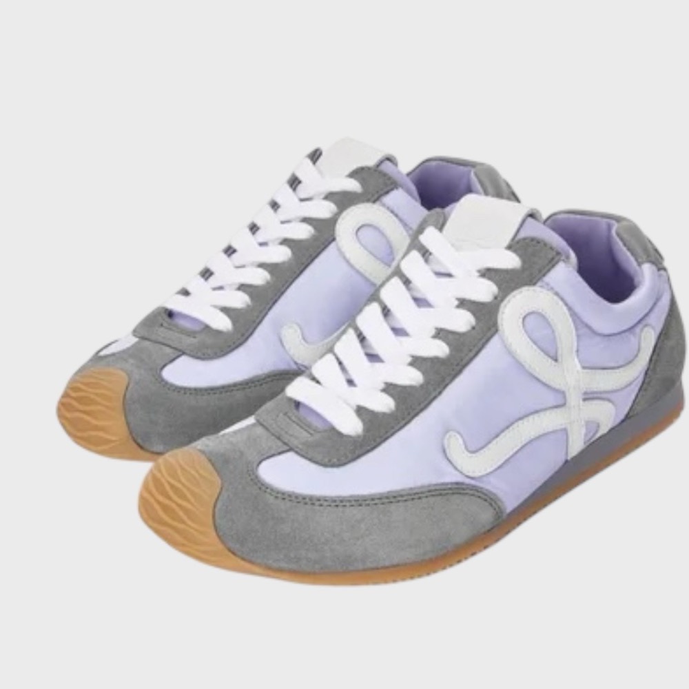 👟Loewe🇪🇸Ballet Runner2.0 芭蕾系列運動跑鞋｜休閒鞋｜尼龍和小牛皮｜低筒｜紫白色-細節圖3