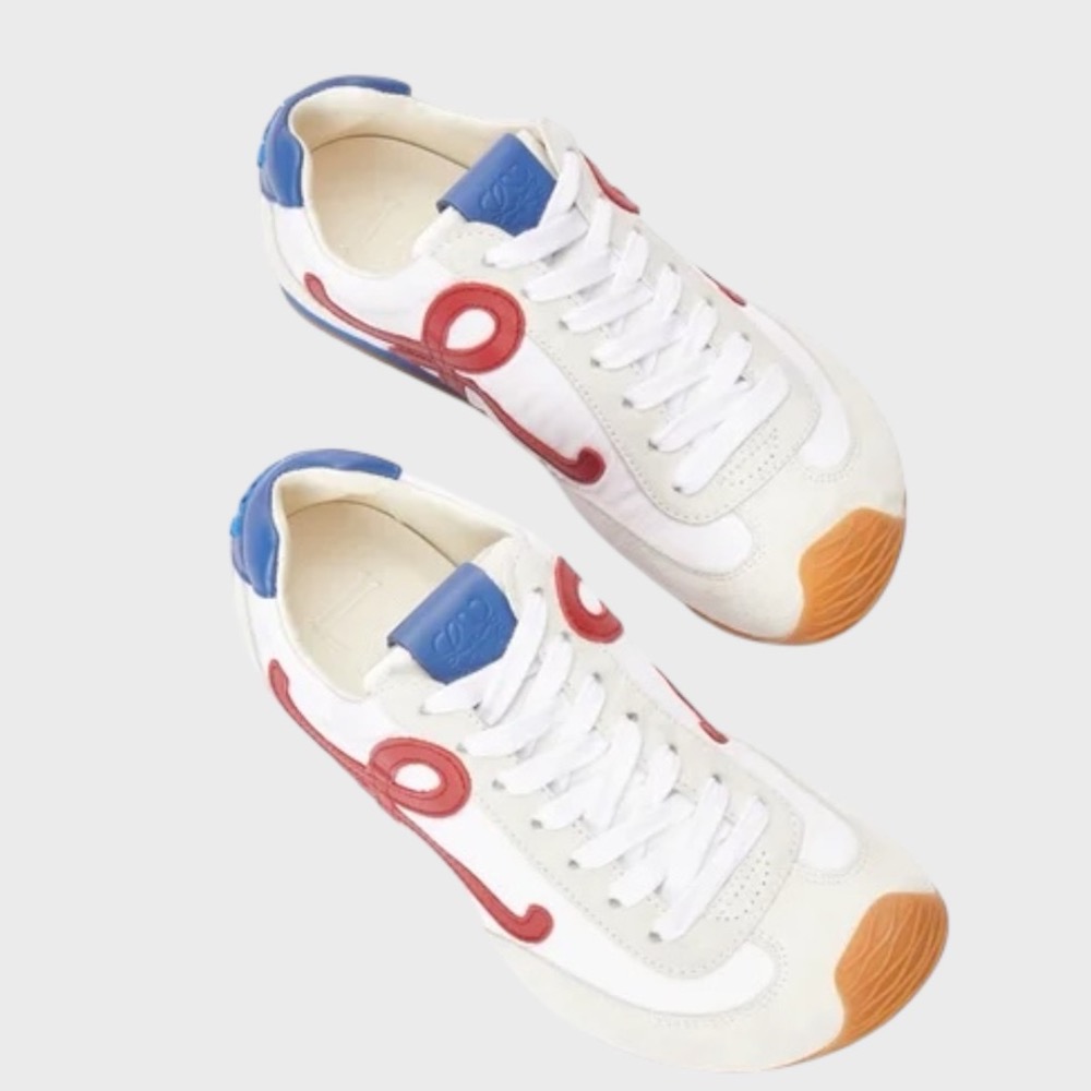 👟Loewe🇪🇸Ballet Runner2.0 芭蕾系列運動跑鞋｜休閒鞋｜尼龍和小牛皮｜低筒｜白底紅L-細節圖5