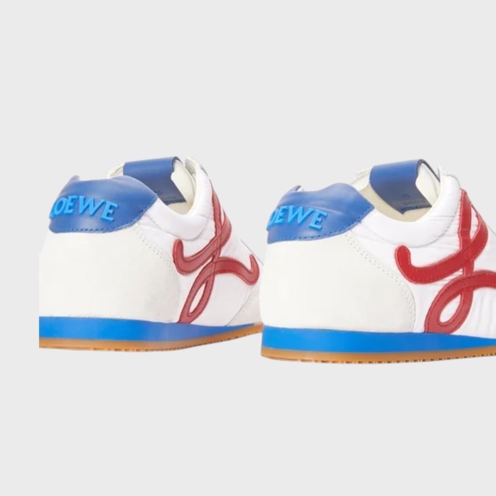 👟Loewe🇪🇸Ballet Runner2.0 芭蕾系列運動跑鞋｜休閒鞋｜尼龍和小牛皮｜低筒｜白底紅L-細節圖6