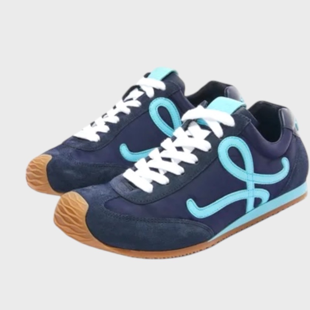 👟Loewe🇪🇸Ballet Runner2.0 芭蕾系列運動跑鞋｜休閒鞋｜海軍藍｜綠松石色｜藍L｜尼龍和小牛皮-細節圖4