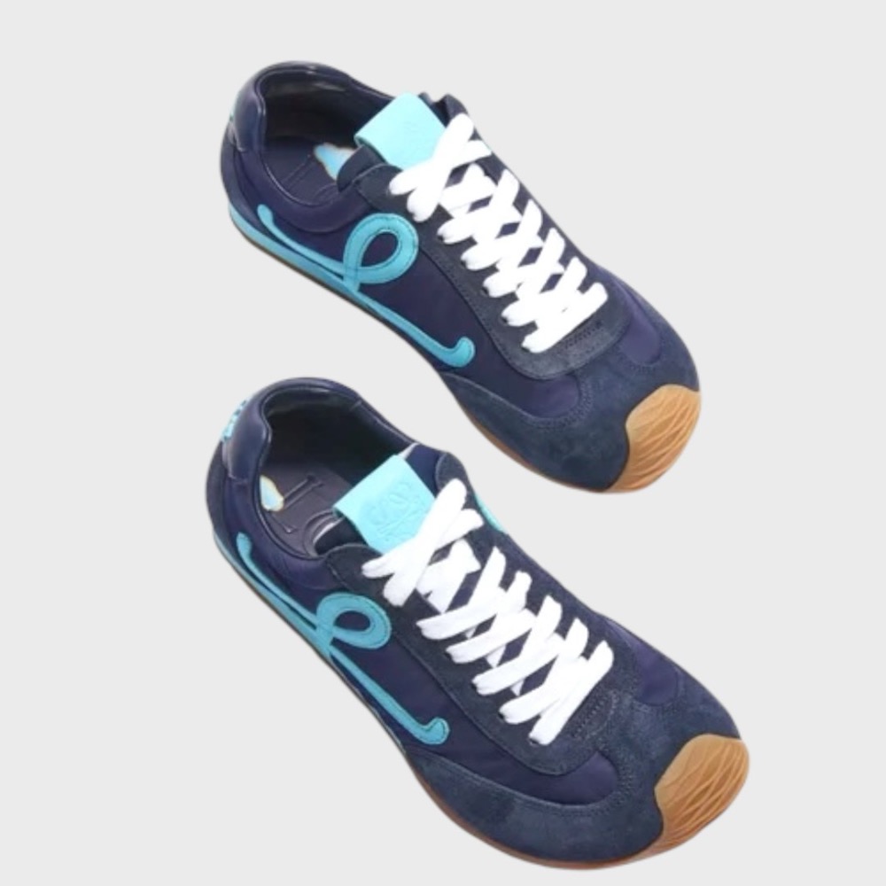 👟Loewe🇪🇸Ballet Runner2.0 芭蕾系列運動跑鞋｜休閒鞋｜海軍藍｜綠松石色｜藍L｜尼龍和小牛皮-細節圖5