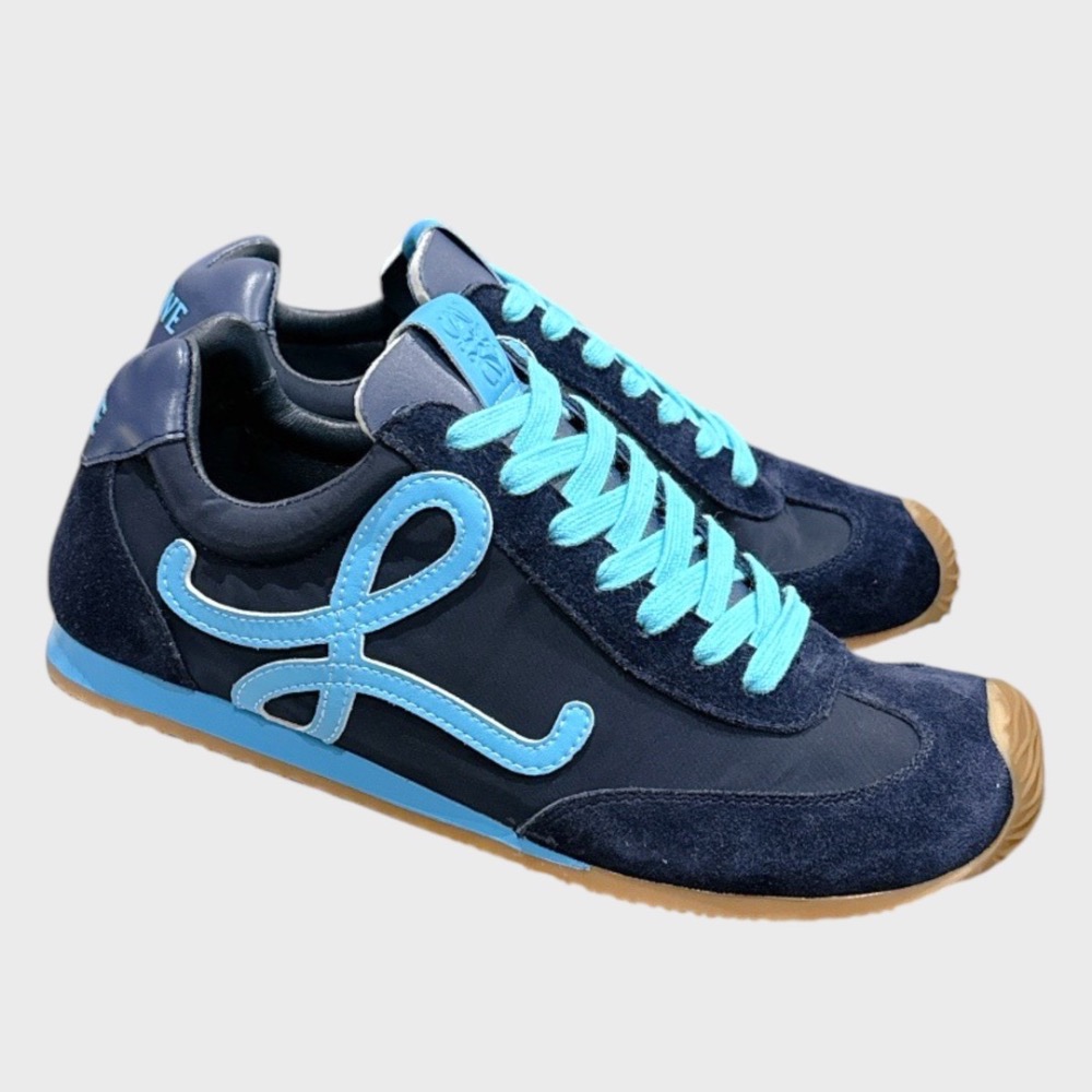 👟Loewe🇪🇸Ballet Runner2.0 芭蕾系列運動跑鞋｜休閒鞋｜海軍藍｜綠松石色｜藍L｜尼龍和小牛皮-細節圖7