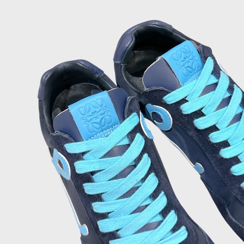 👟Loewe🇪🇸Ballet Runner2.0 芭蕾系列運動跑鞋｜休閒鞋｜海軍藍｜綠松石色｜藍L｜尼龍和小牛皮-細節圖8