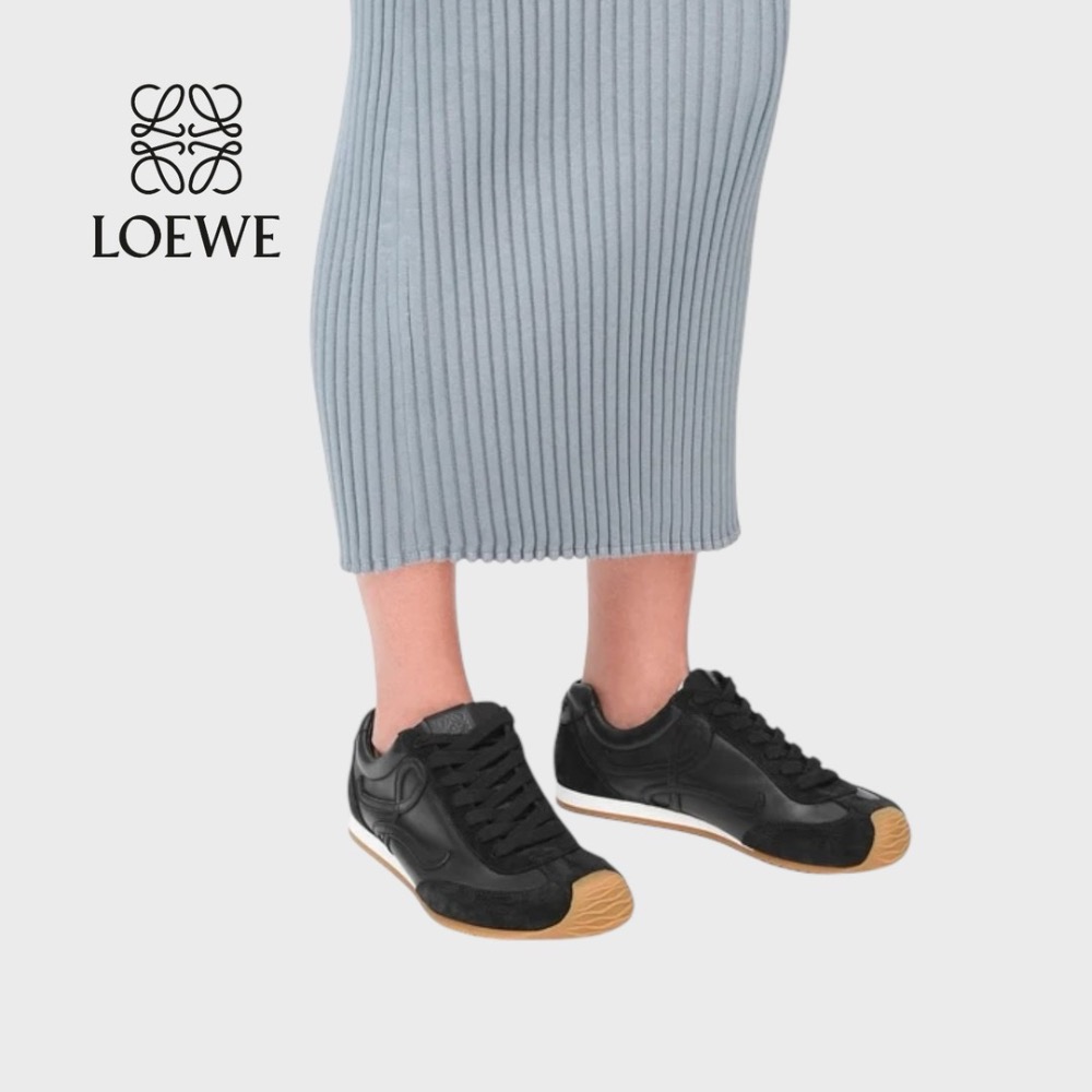 👟Loewe🇪🇸Ballet Runner2.0 芭蕾系列運動跑鞋｜休閒鞋｜黑色｜全黑｜黑L｜黑白｜尼龍和小牛皮-細節圖2