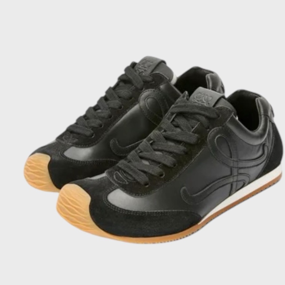 👟Loewe🇪🇸Ballet Runner2.0 芭蕾系列運動跑鞋｜休閒鞋｜黑色｜全黑｜黑L｜黑白｜尼龍和小牛皮-細節圖3