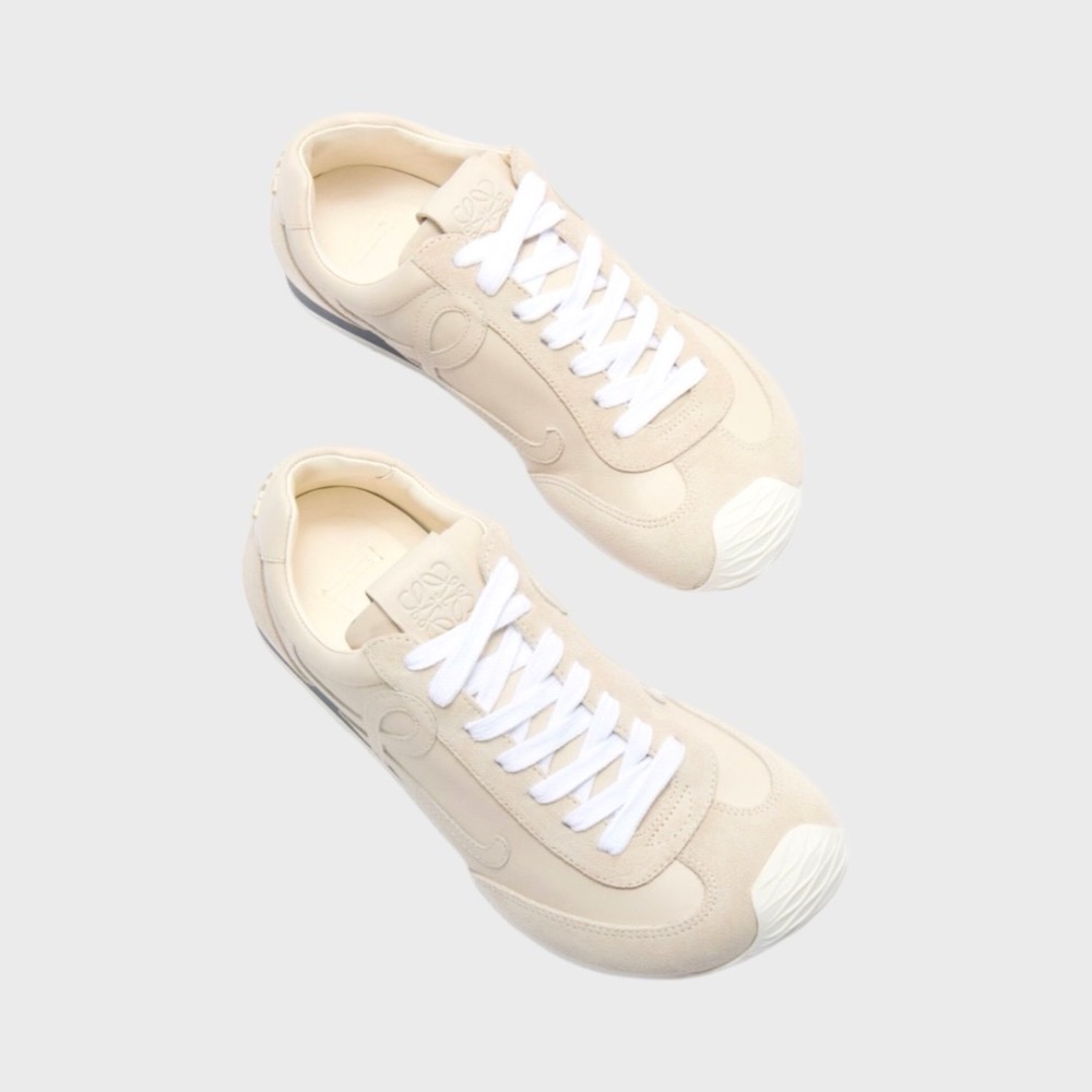 👟Loewe🇪🇸Ballet Runner2.0 芭蕾系列運動跑鞋｜休閒鞋｜尼龍和小牛皮｜小白鞋｜米白｜米L-細節圖5