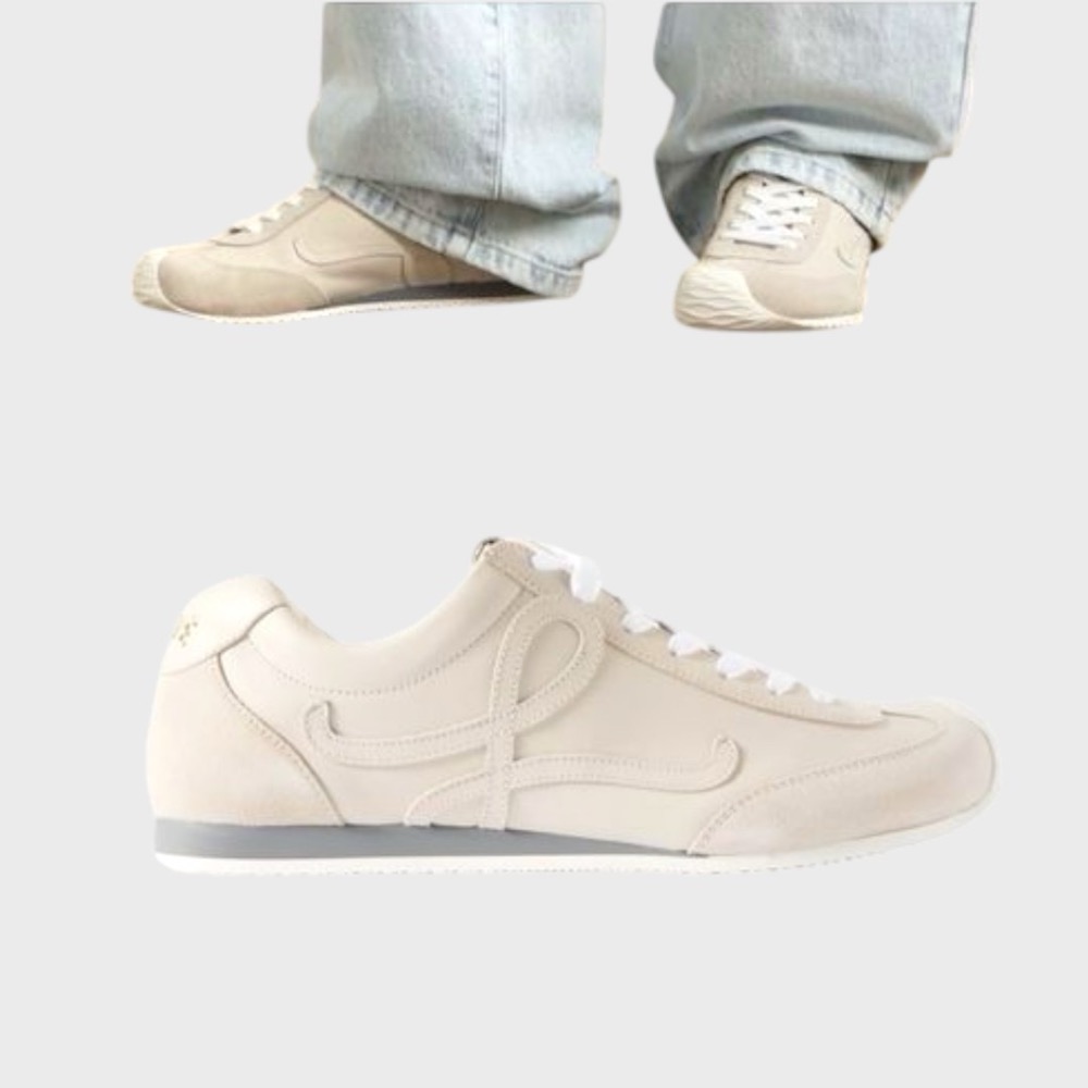 👟Loewe🇪🇸Ballet Runner2.0 芭蕾系列運動跑鞋｜休閒鞋｜尼龍和小牛皮｜小白鞋｜米白｜米L-細節圖6