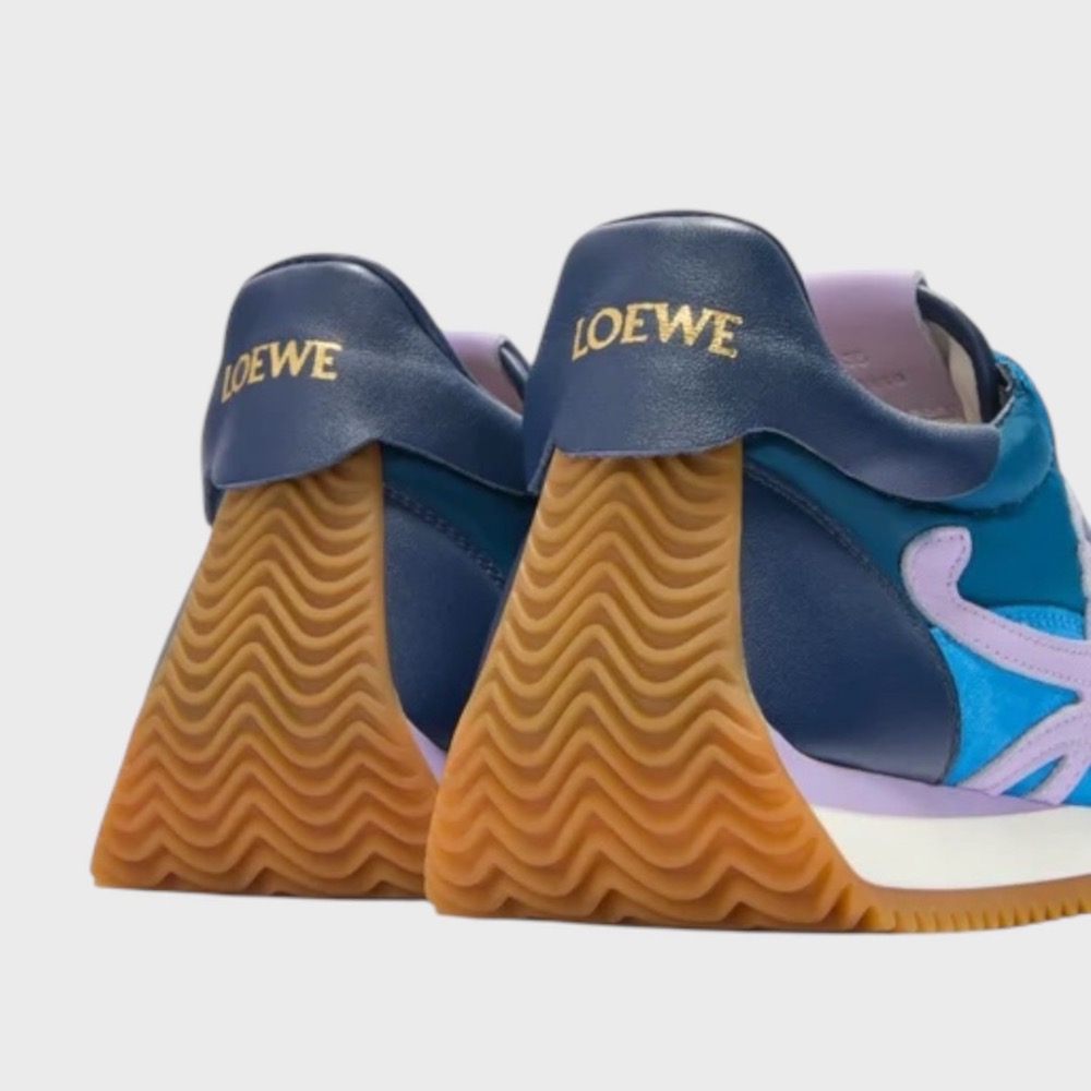 👟Loewe Flow2.0 Runner Suede運動跑鞋｜休閒鞋｜尼龍和麂皮｜內增高約3.5cm｜運動鞋｜漸層藍-細節圖7