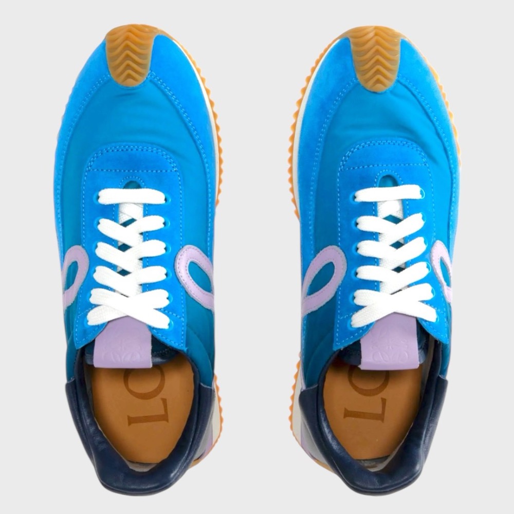 👟Loewe Flow2.0 Runner Suede運動跑鞋｜休閒鞋｜尼龍和麂皮｜內增高約3.5cm｜運動鞋｜漸層藍-細節圖8