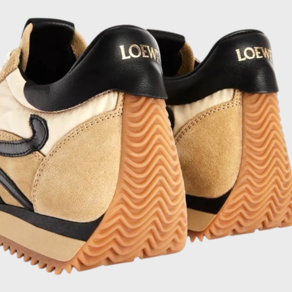 👟Loewe Flow2.0 Runner Suede運動跑鞋｜休閒鞋｜尼龍和麂皮｜金色｜蜂蜜棕-細節圖8