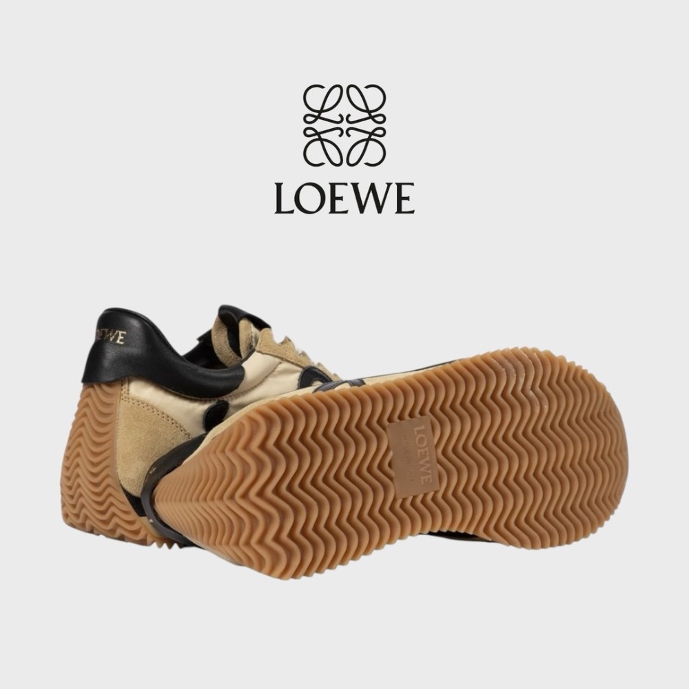 👟Loewe Flow2.0 Runner Suede運動跑鞋｜休閒鞋｜尼龍和麂皮｜金色｜蜂蜜棕-細節圖9