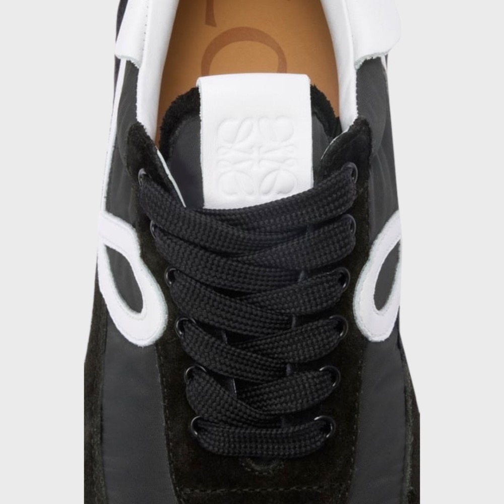 👟Loewe Flow2.0 Runner Suede運動跑鞋｜休閒鞋｜尼龍和麂皮cm｜運動鞋｜黑色｜白色｜黑白｜白L-細節圖9