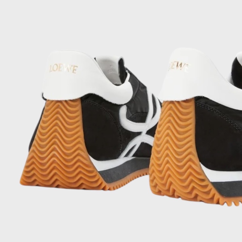 👟Loewe Flow2.0 Runner Suede運動跑鞋｜休閒鞋｜尼龍和麂皮cm｜運動鞋｜黑色｜白色｜黑白｜白L-細節圖10