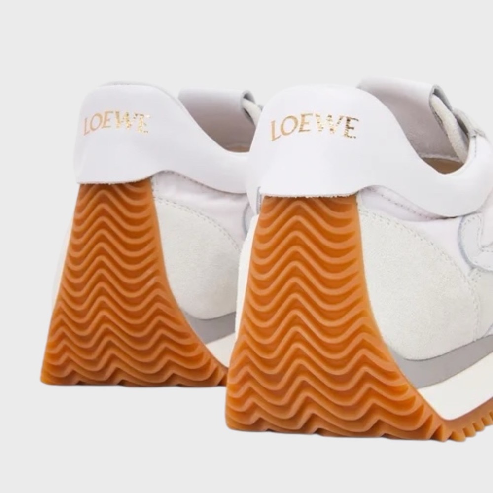 👟Loewe Flow2.0 Runner Suede運動跑鞋｜休閒鞋｜尼龍和麂皮｜運動鞋｜白色｜骨白｜白L-細節圖7