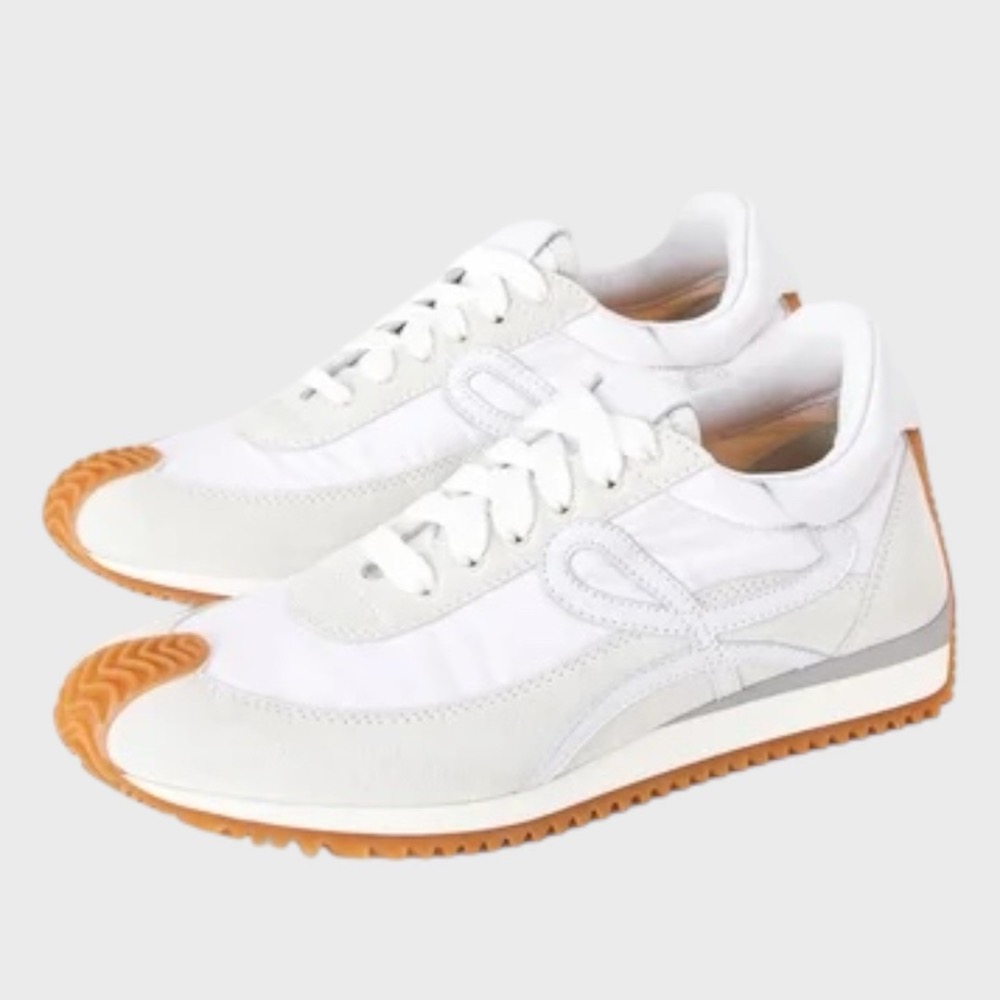 👟Loewe Flow2.0 Runner Suede運動跑鞋｜休閒鞋｜尼龍和麂皮｜運動鞋｜白色｜骨白｜白L-細節圖8