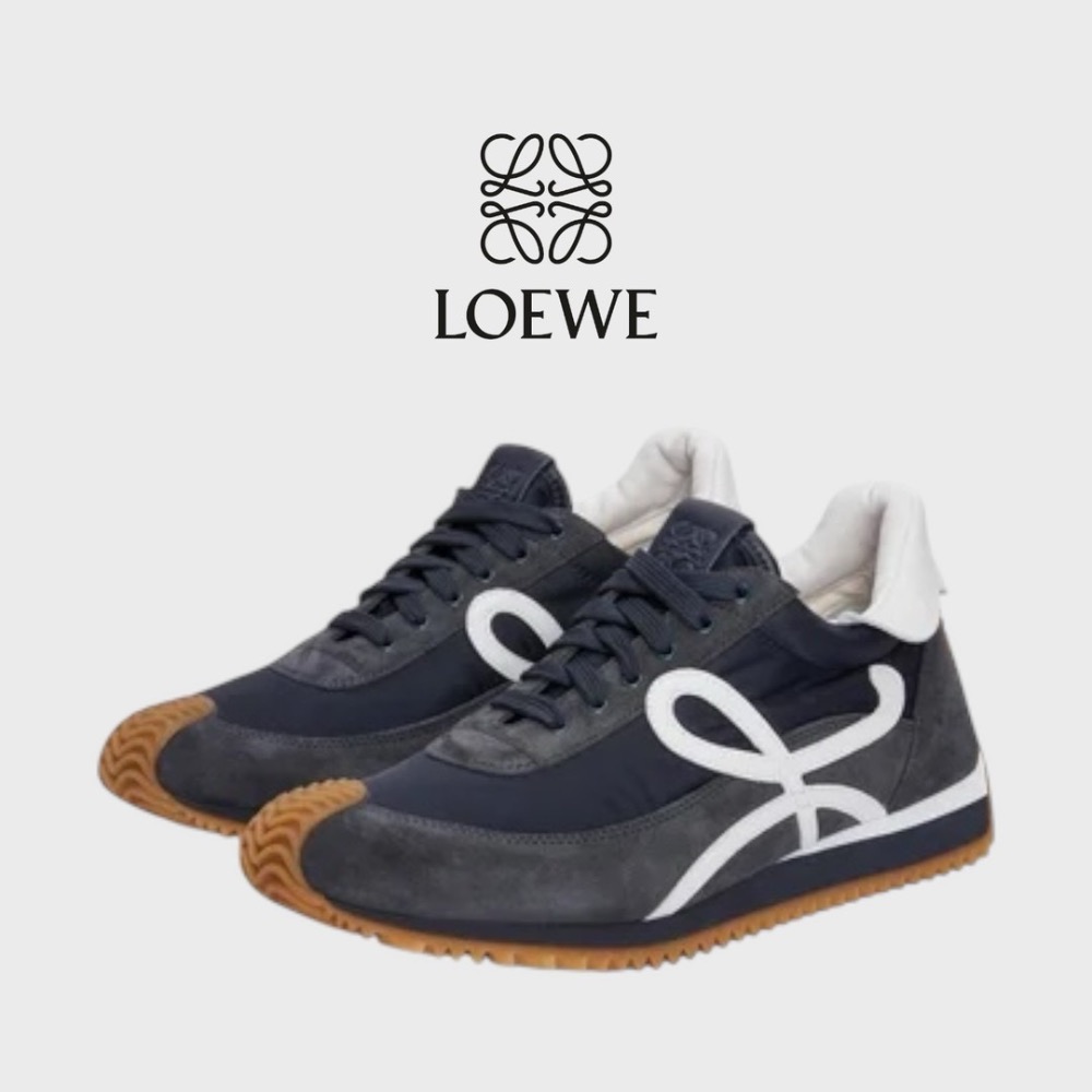 👟Loewe Flow2.0 Runner Suede運動跑鞋｜休閒鞋｜尼龍和麂皮｜運動鞋｜藍白｜深海軍藍色｜白L-細節圖2