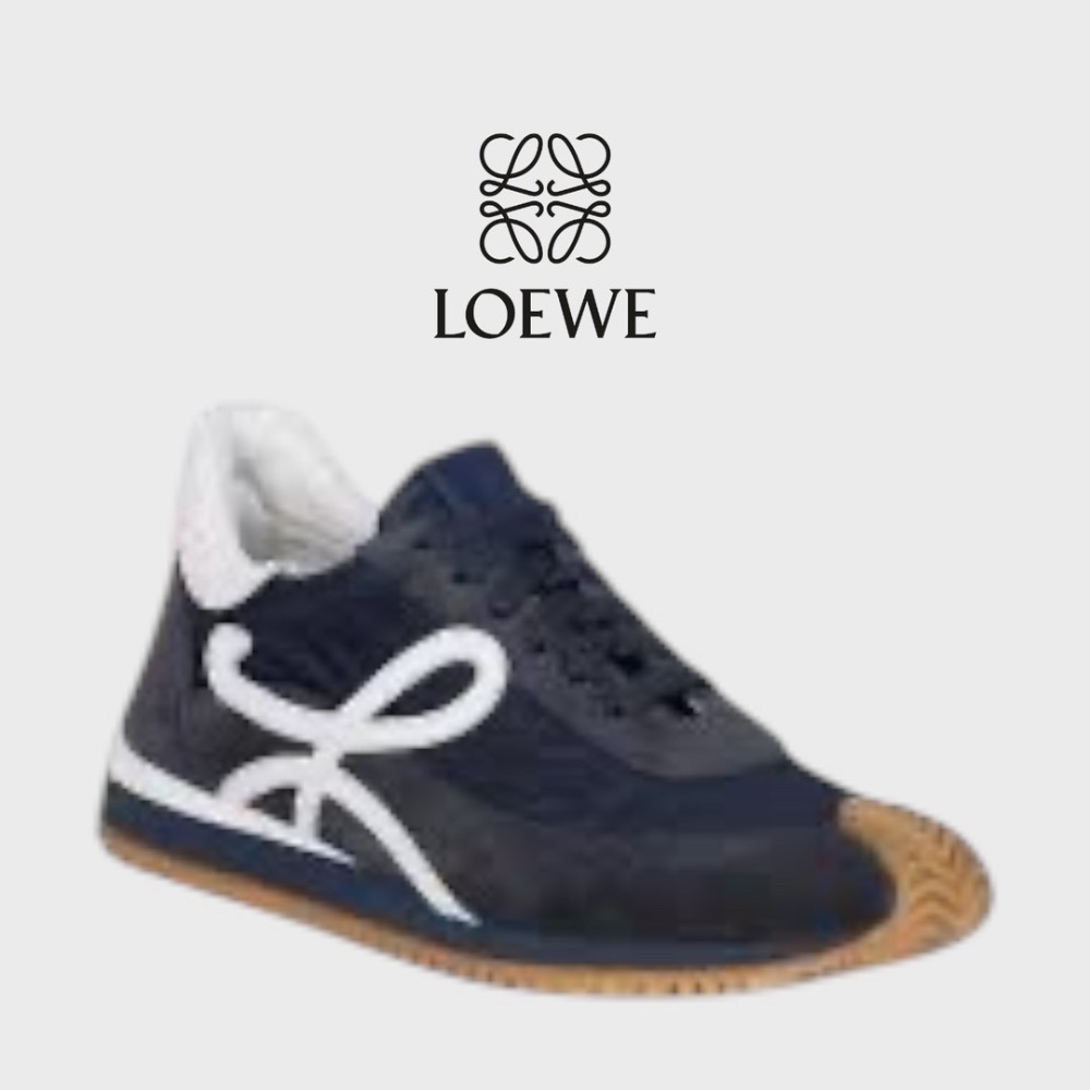 👟Loewe Flow2.0 Runner Suede運動跑鞋｜休閒鞋｜尼龍和麂皮｜運動鞋｜藍白｜深海軍藍色｜白L-細節圖5