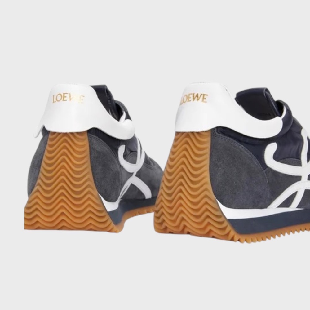👟Loewe Flow2.0 Runner Suede運動跑鞋｜休閒鞋｜尼龍和麂皮｜運動鞋｜藍白｜深海軍藍色｜白L-細節圖6
